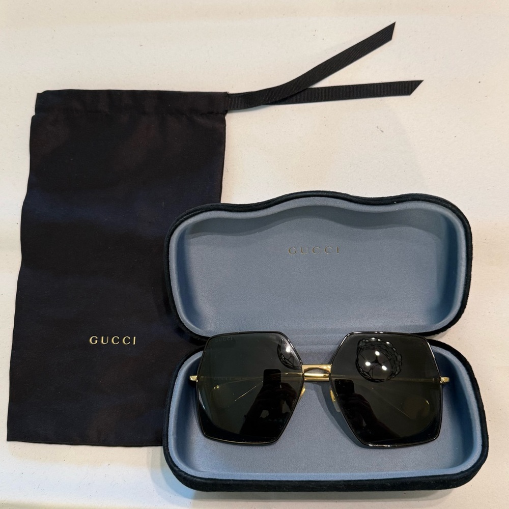 Gucci Black and Gold Women’s Sunglasses